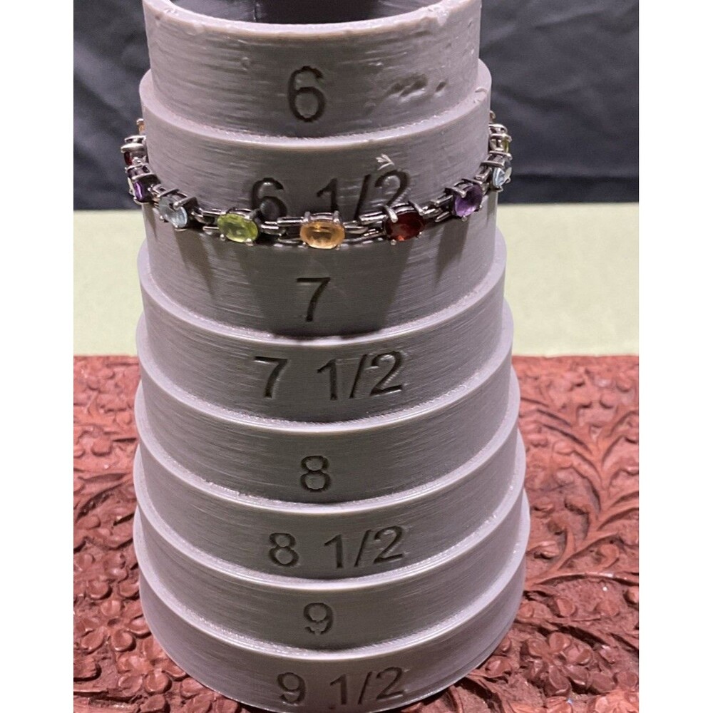 Vintage 925 Sterling Silver Multi Gemstone Tennis Bracelet Size 6 1/2